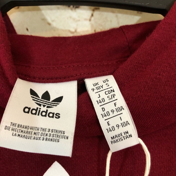 NWT maroon Adidas trefoil hoodie - Picture 7 of 8